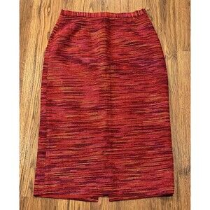 Lily & Taylor Skirt Womens 10 Midi Straight Lined Red Purple Pink Orange Career